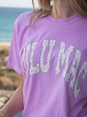 Lulu Mac Neon Violet Tee Shirt New